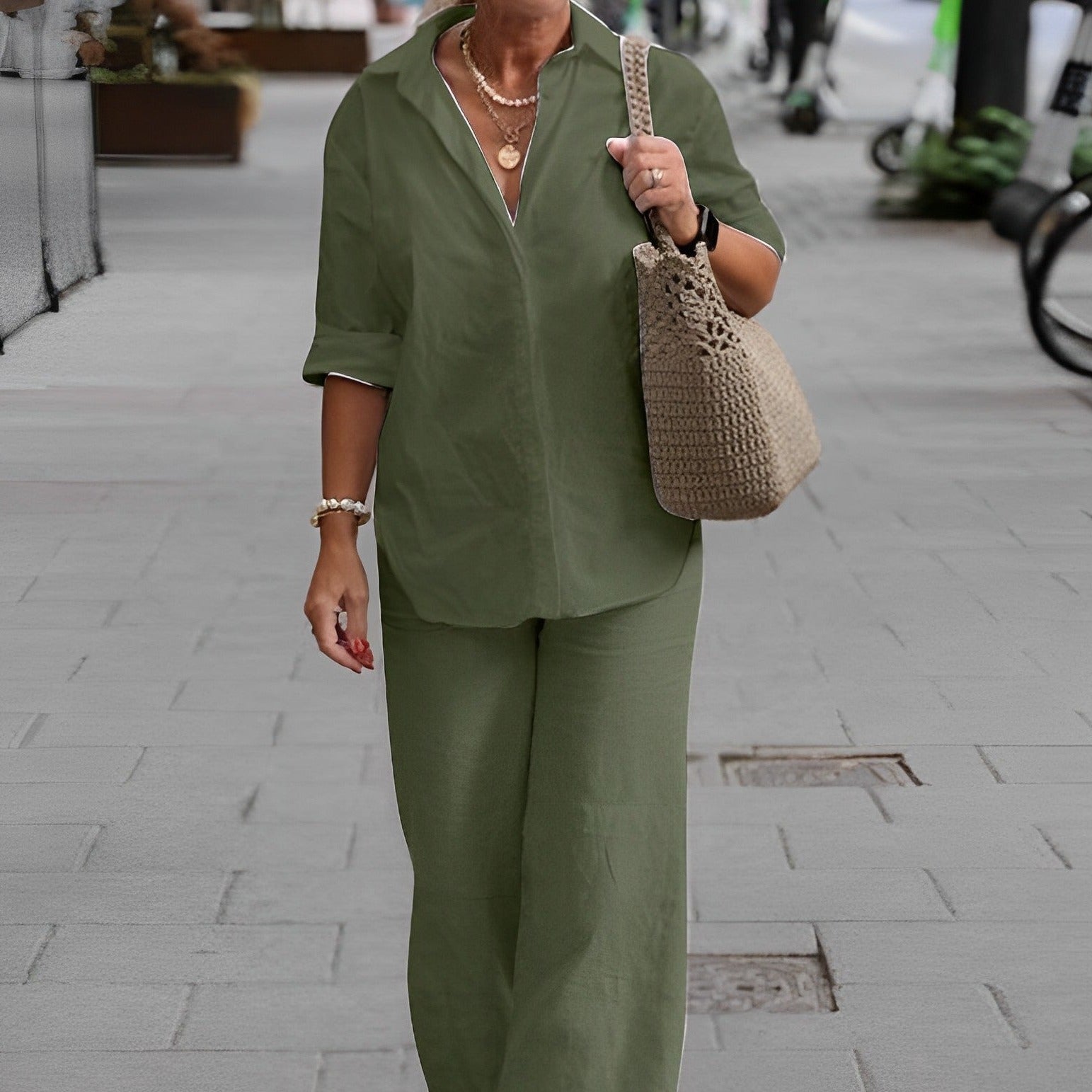 FELICIA - camisa y pantalón de algodón y lino