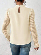 Blusa de manga larga con cuello alto para mujer - Elyra