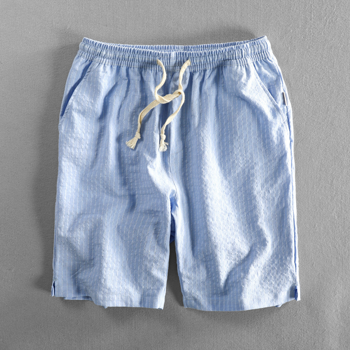 Shorts de rayas verticales con cordón ajustable para hombre - Lecce