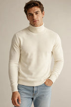 Jersey hombre cuello vuelto slim fit punto liso - Caspar