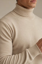 Jersey hombre cuello vuelto slim fit punto liso - Caspar