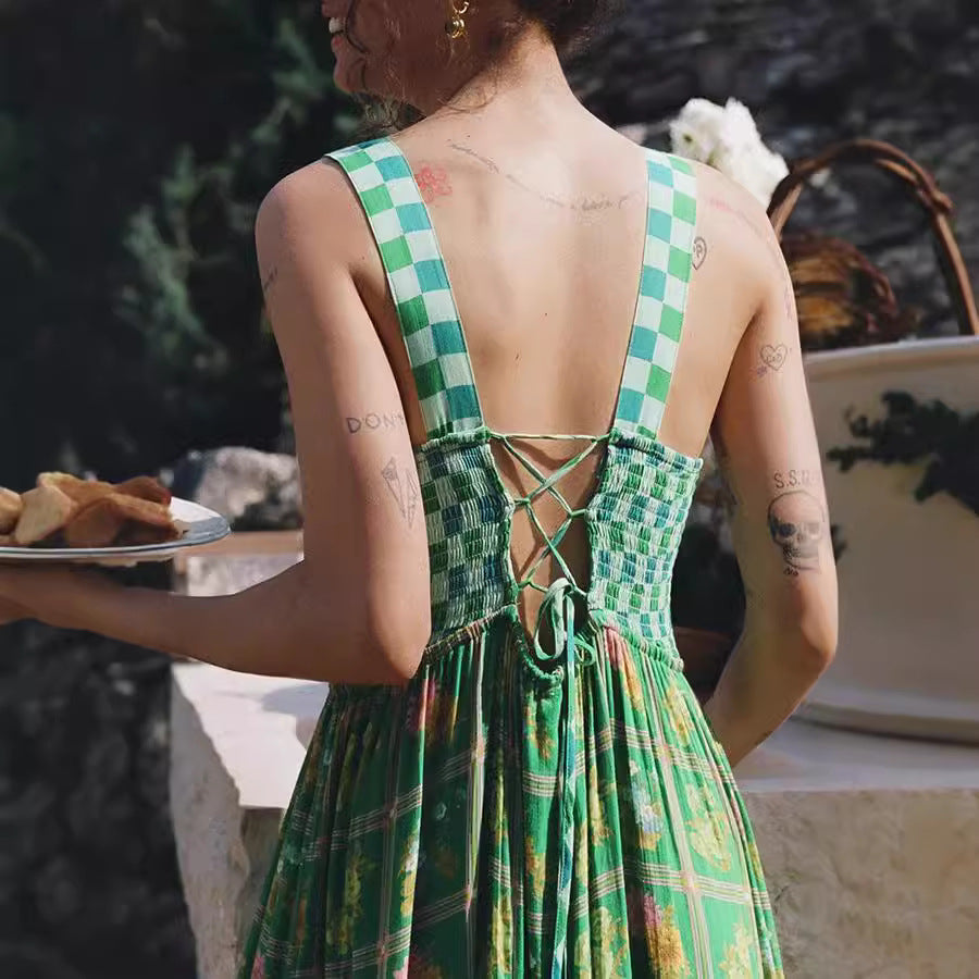 Vestido maxi estampado floral de verano para mujer - Renate