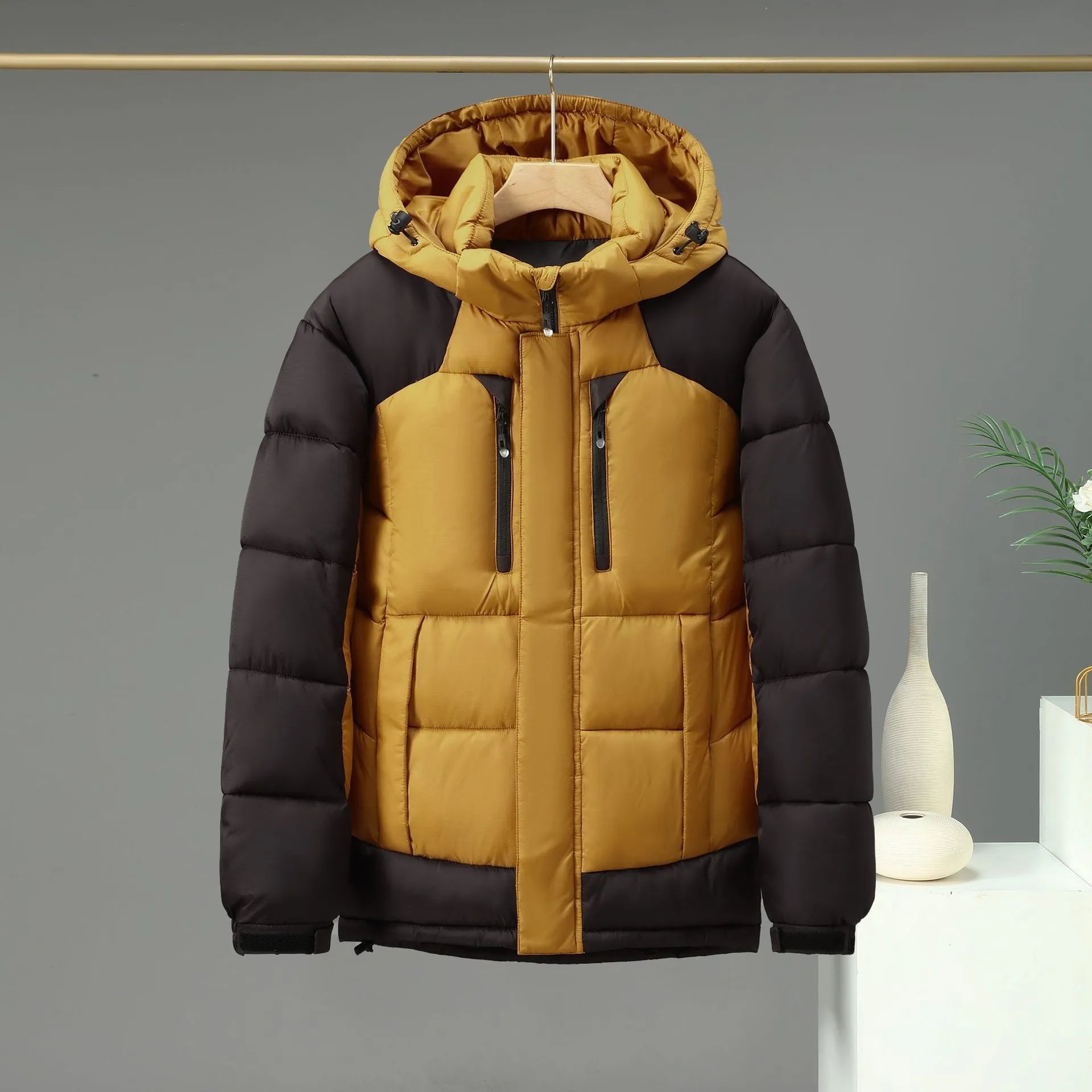 Abrigo invierno hombre capucha desmontable térmico impermeable resistente cálido - Frank