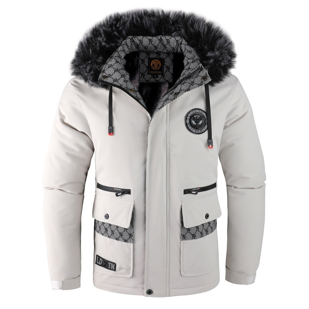 Chaqueta hombre capucha desmontable forrada piel contemporánea materiales premium - Klein
