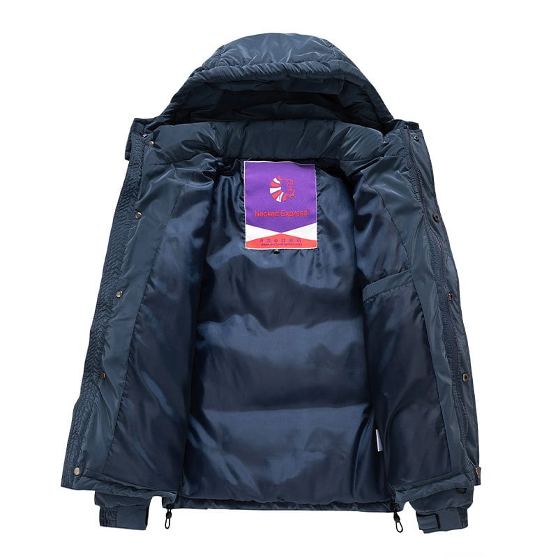 Chaqueta acolchada hombre capucha integrada cremallera oculta bolsillos inclinados - Narek