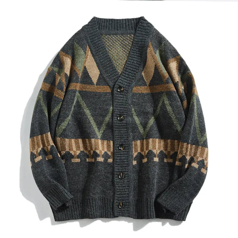 Cárdigan de punto con estampado geométrico - Alden