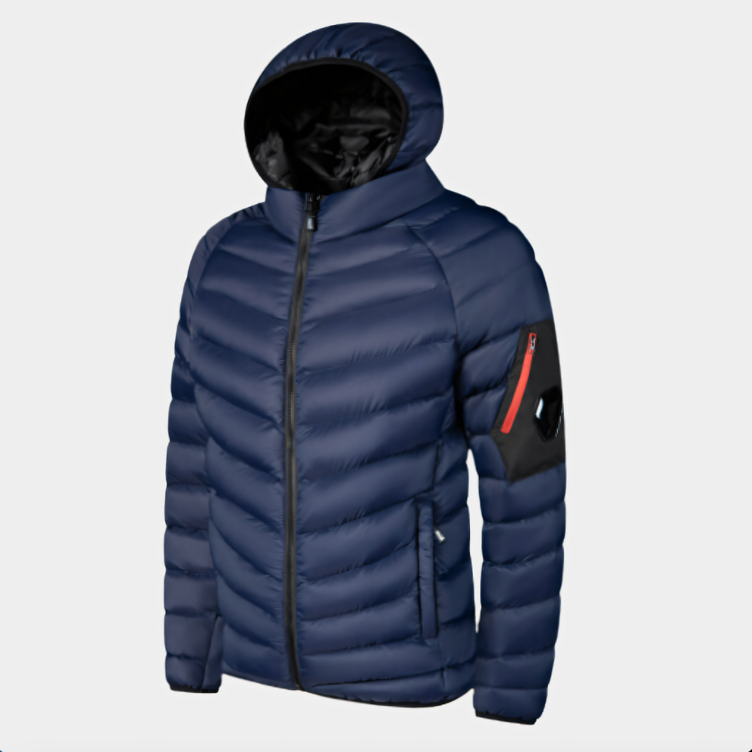Chaqueta invierno acolchada hombre plumón ganso impermeable capucha ajuste favorecedor - Jaxton