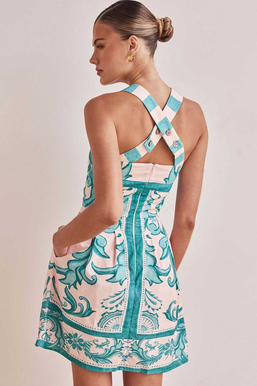 Vestido corto para mujer estampado refinado corte A - Mireya