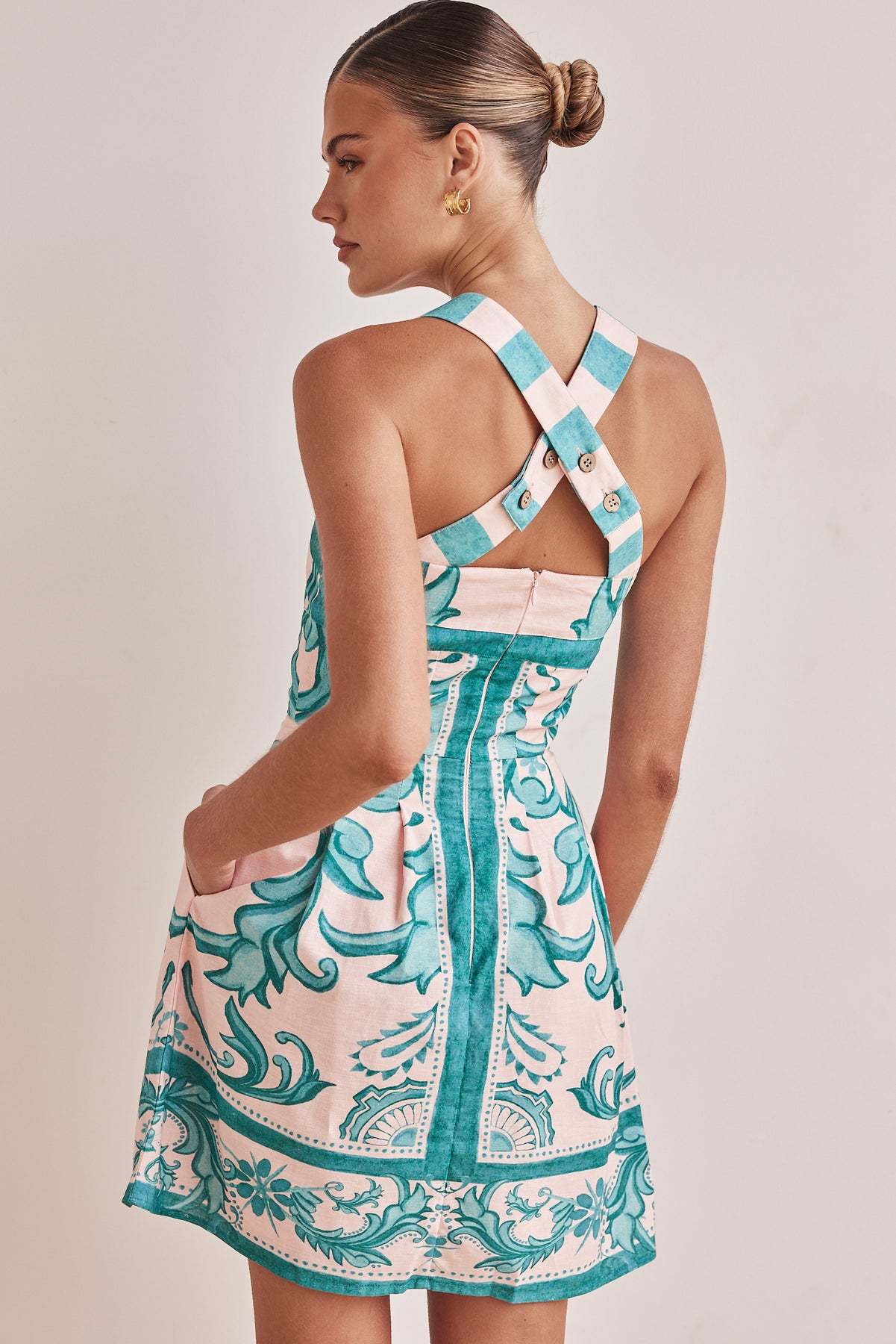 Vestido corto para mujer estampado refinado corte A - Mireya