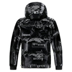 Chaqueta acolchada hombre efecto vinilo capucha ajustable brillante gráfica urbana - Lanuz