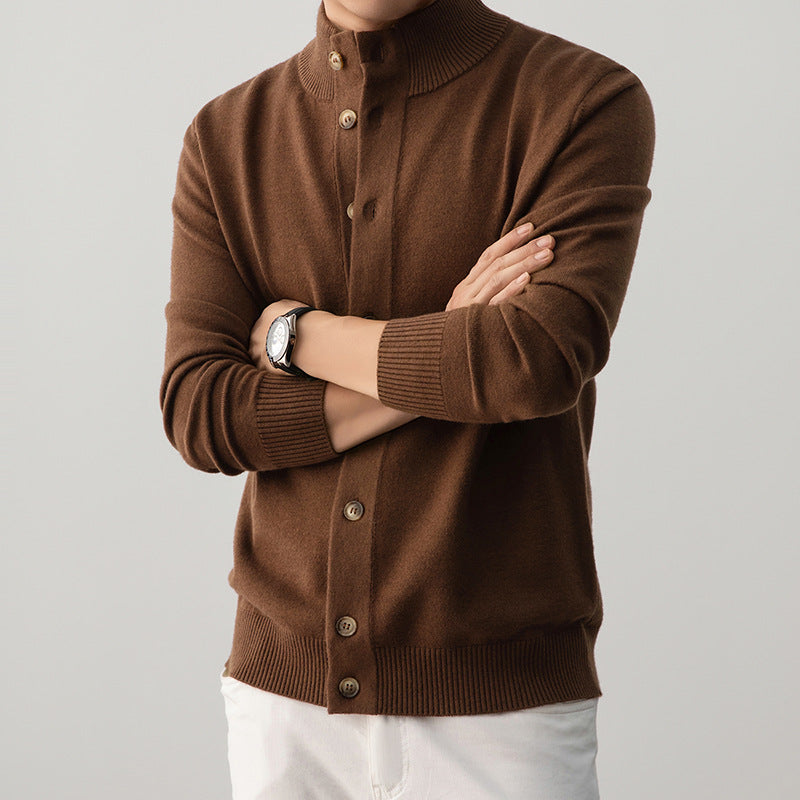 Cárdigan grueso de cuello alto para hombre - Silah