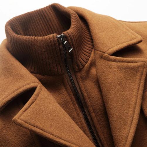 Abrigo lana hombre premium corte estructurado solapas amplias elegante - Darius