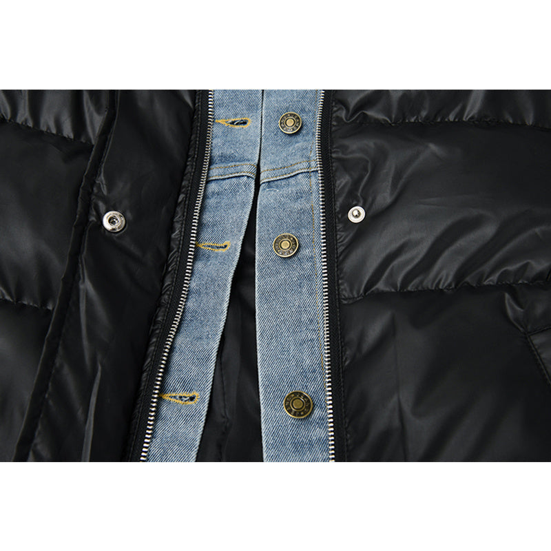 Chaqueta acolchada hombre detalles denim puños elásticos cordón ajustable urbana - Arvid