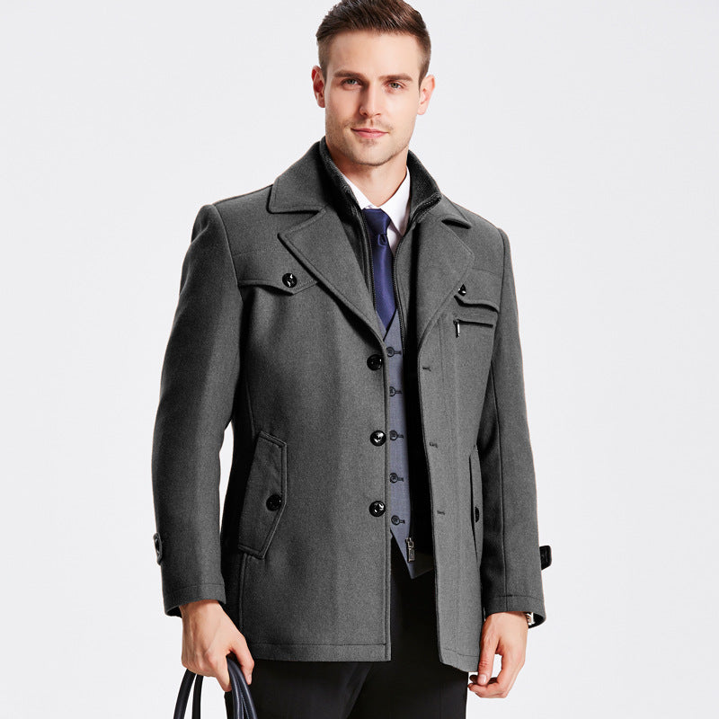 Abrigo lana hombre premium corte estructurado solapas amplias elegante - Darius