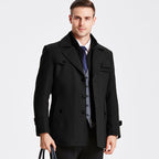 Abrigo lana hombre premium corte estructurado solapas amplias elegante - Darius