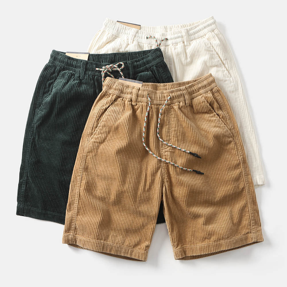 Shorts de pana con cordón ajustable para hombre - Dalton