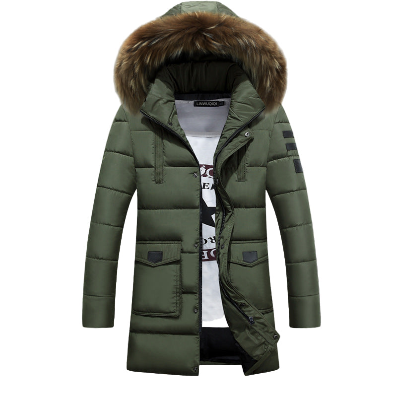 Parka acolchada hombre larga capucha amplia borde pelo técnica impermeable invierno - John