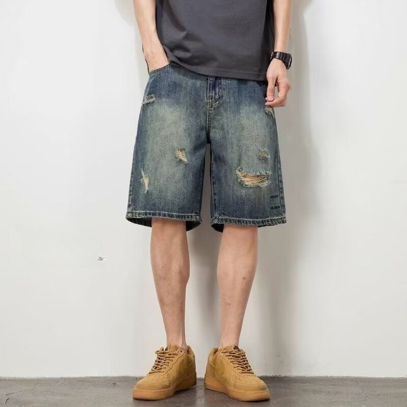Shorts denim desgastados para hombre - Kane