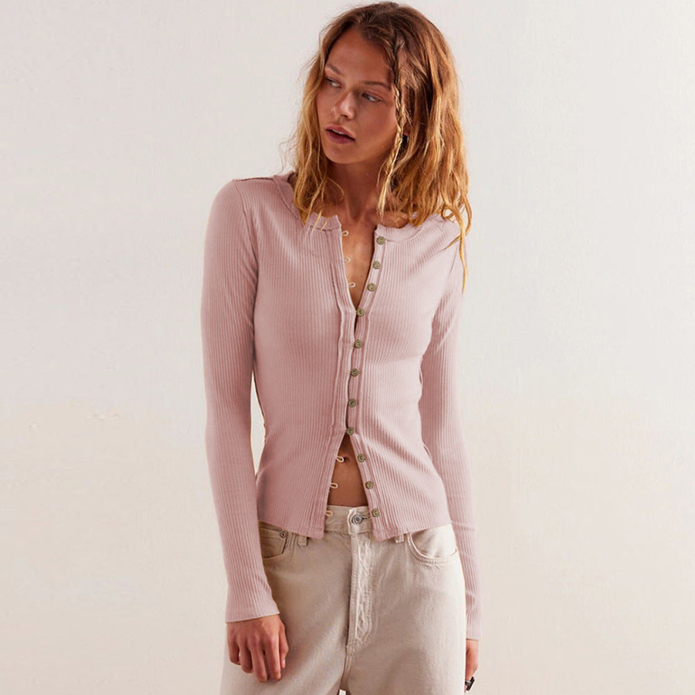 Cardigan para mujer efecto canalé con botones - Seliane