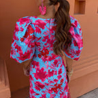 Vestido midi estampado floral para mujer - Amely