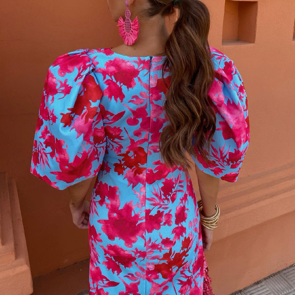 Vestido midi estampado floral para mujer - Amely