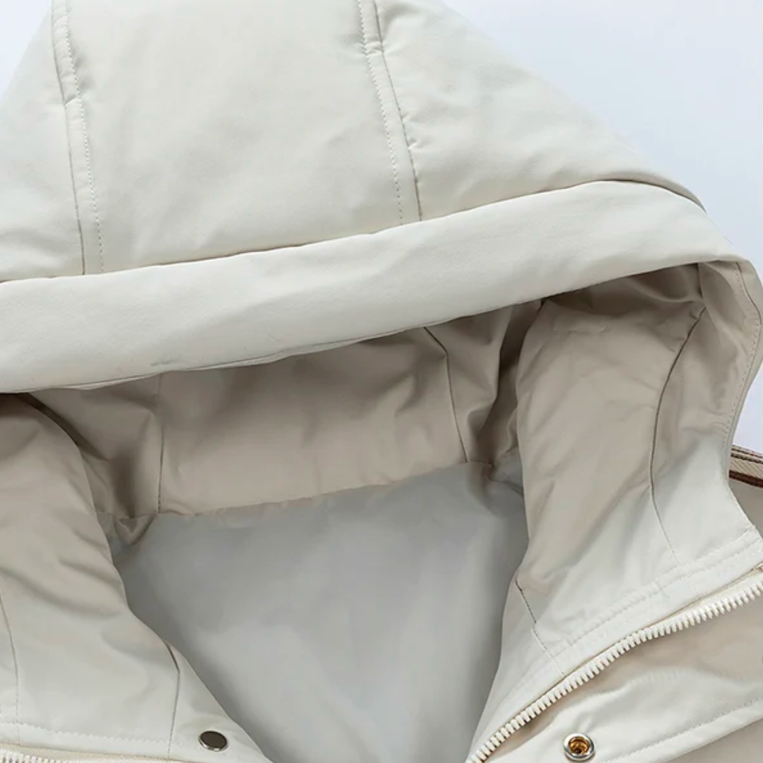 Chaqueta puffer hombre impermeable cortaviento plumón cuello alto capucha bolsillos forro polar - Milian