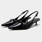 Zapatillas de mujer destalonadas con punta afilada y tira con herraje - Solène