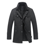 Abrigo lana hombre premium corte estructurado solapas amplias elegante - Darius