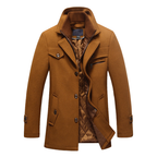 Abrigo lana hombre premium corte estructurado solapas amplias elegante - Darius
