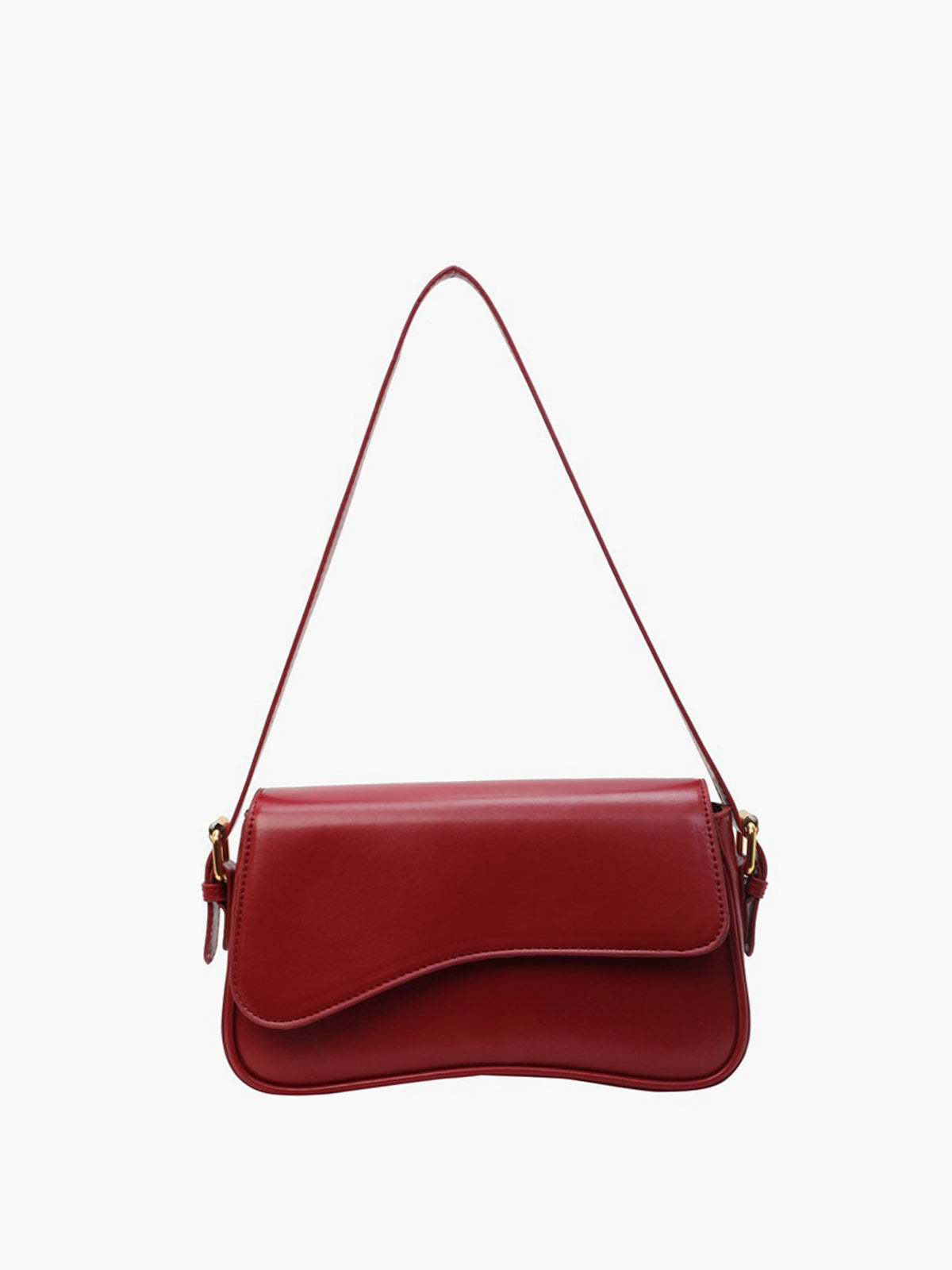 Bolso femenino de hombro con líneas suaves y solapa