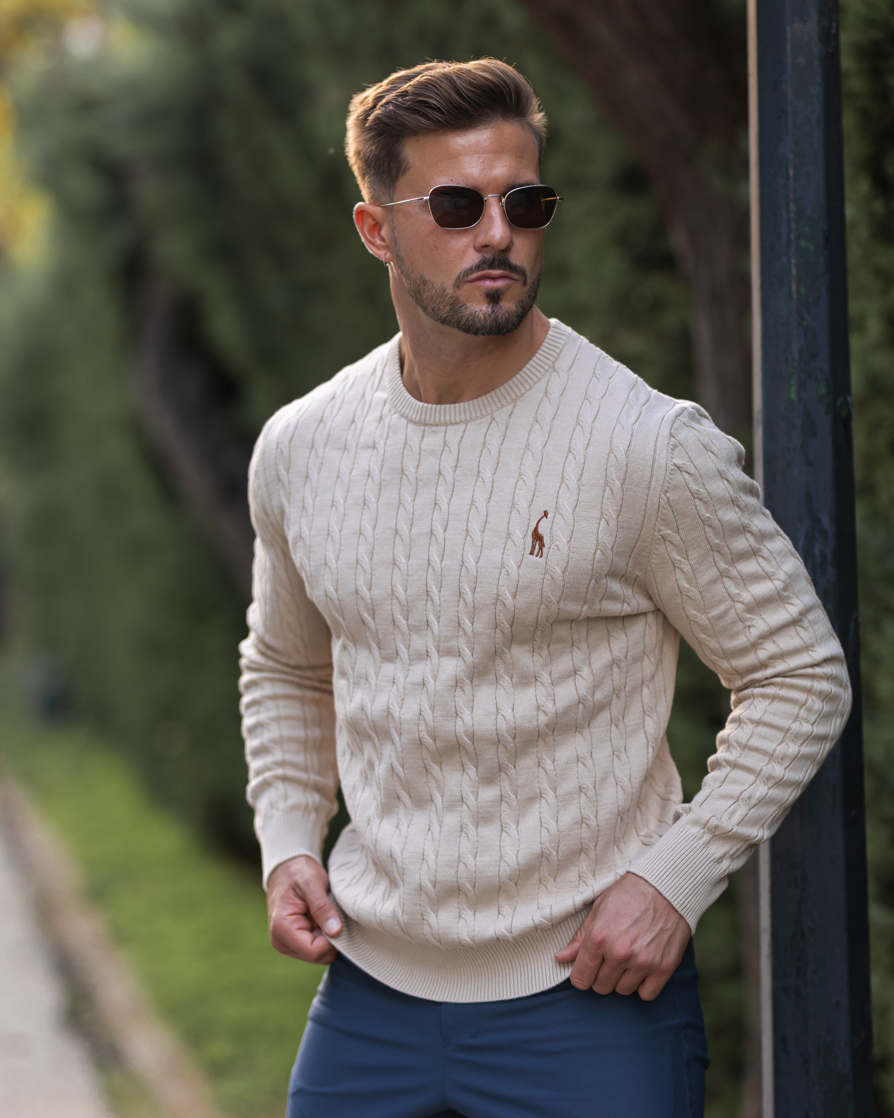 Suéter para hombre tejido de punto trenzado - Lioren