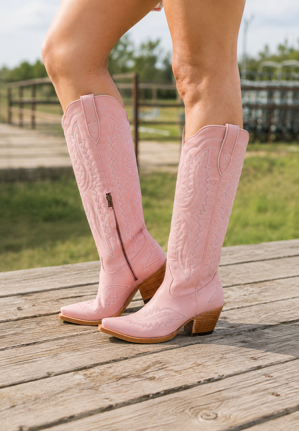 Bota cowboy mujer caña alta bordados - Annelie