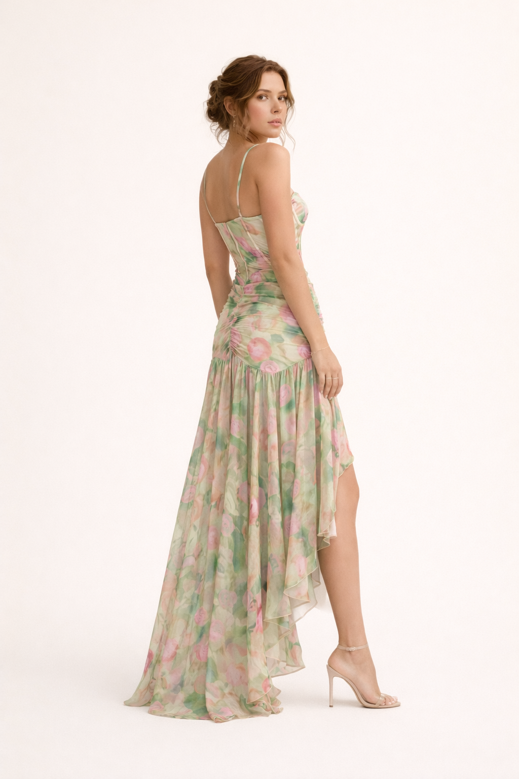 Vestido floral largo mujer estilo elegante - Carla
