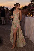 Vestido floral largo mujer estilo elegante - Carla