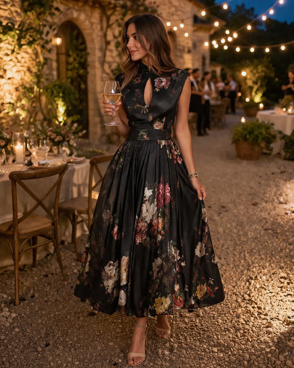 Vestido mujer floral elegante midi estilo floral - Giada