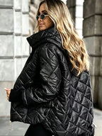 Chaqueta acolchada de mujer con capucha y cremallera - Elina