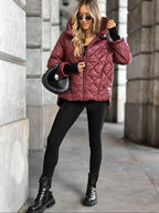 Chaqueta acolchada de mujer con capucha y cremallera - Elina