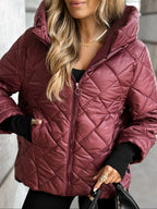 Chaqueta acolchada de mujer con capucha y cremallera - Elina