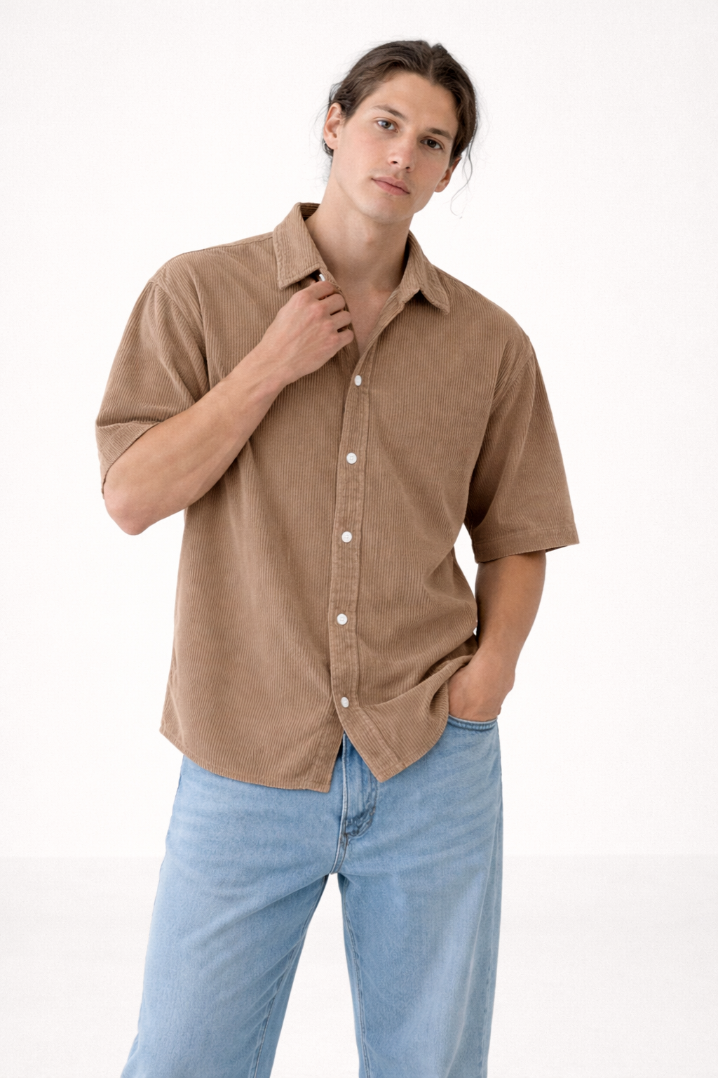 Camisa hombre manga corta ligera transpirable verano casual - Velmar