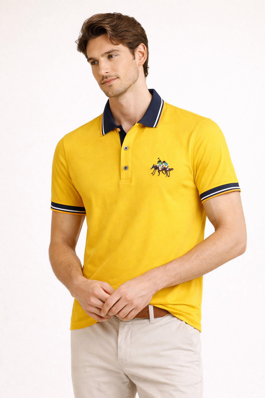 Polo hombre manga corta cuello clásico botones casual verano - Terion