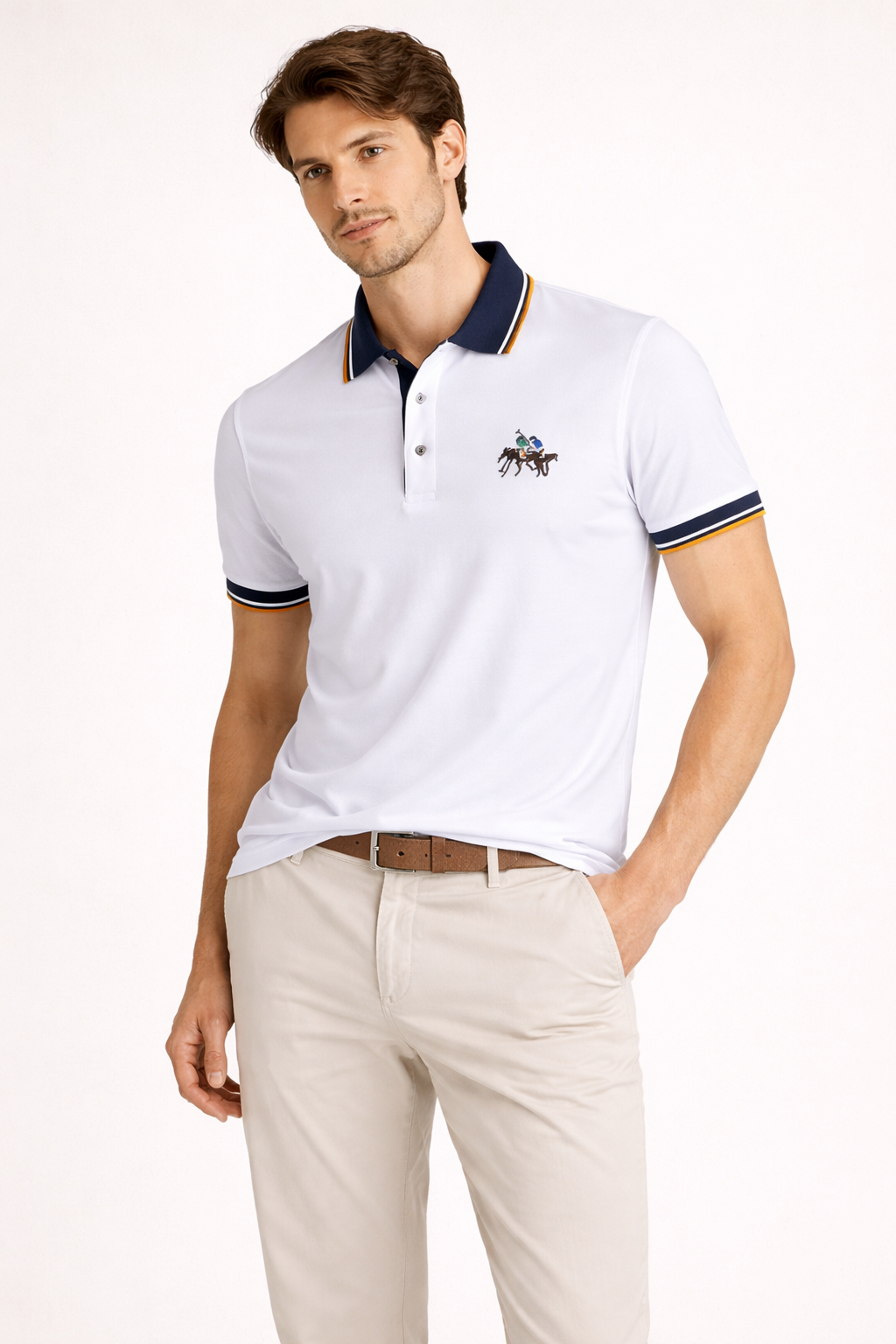 Polo hombre manga corta cuello clásico botones casual verano - Terion