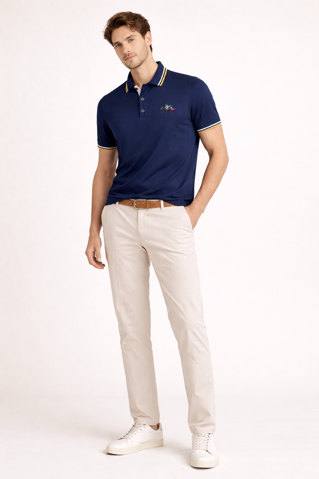 Polo hombre manga corta cuello clásico botones casual verano - Terion