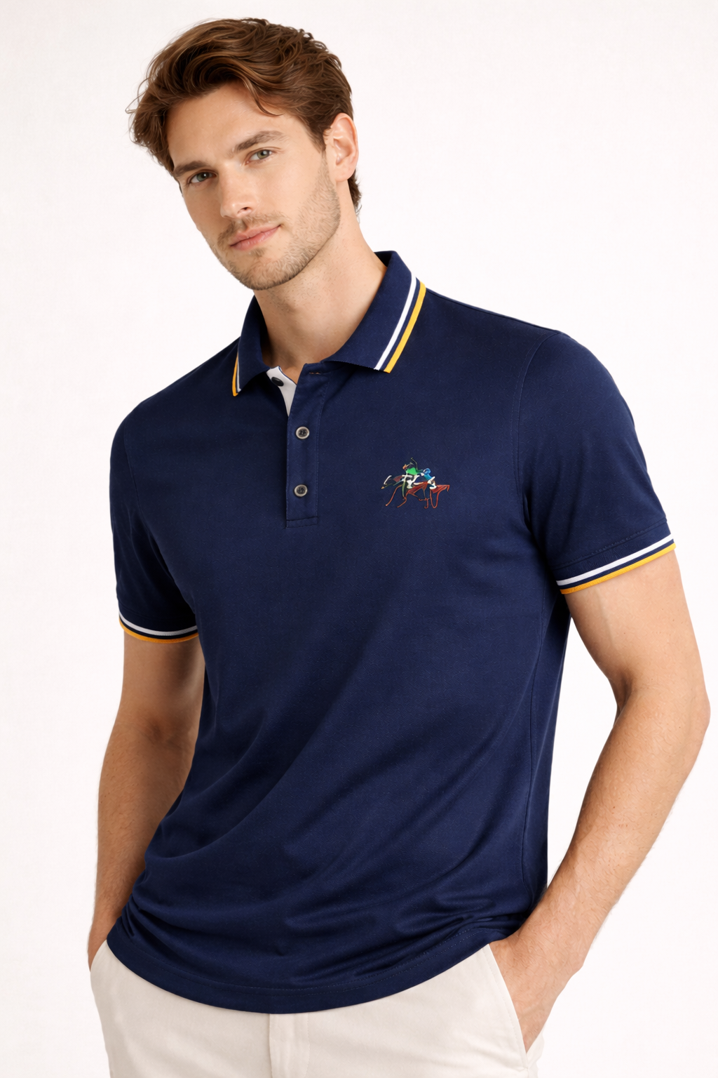 Polo hombre manga corta cuello clásico botones casual verano - Terion