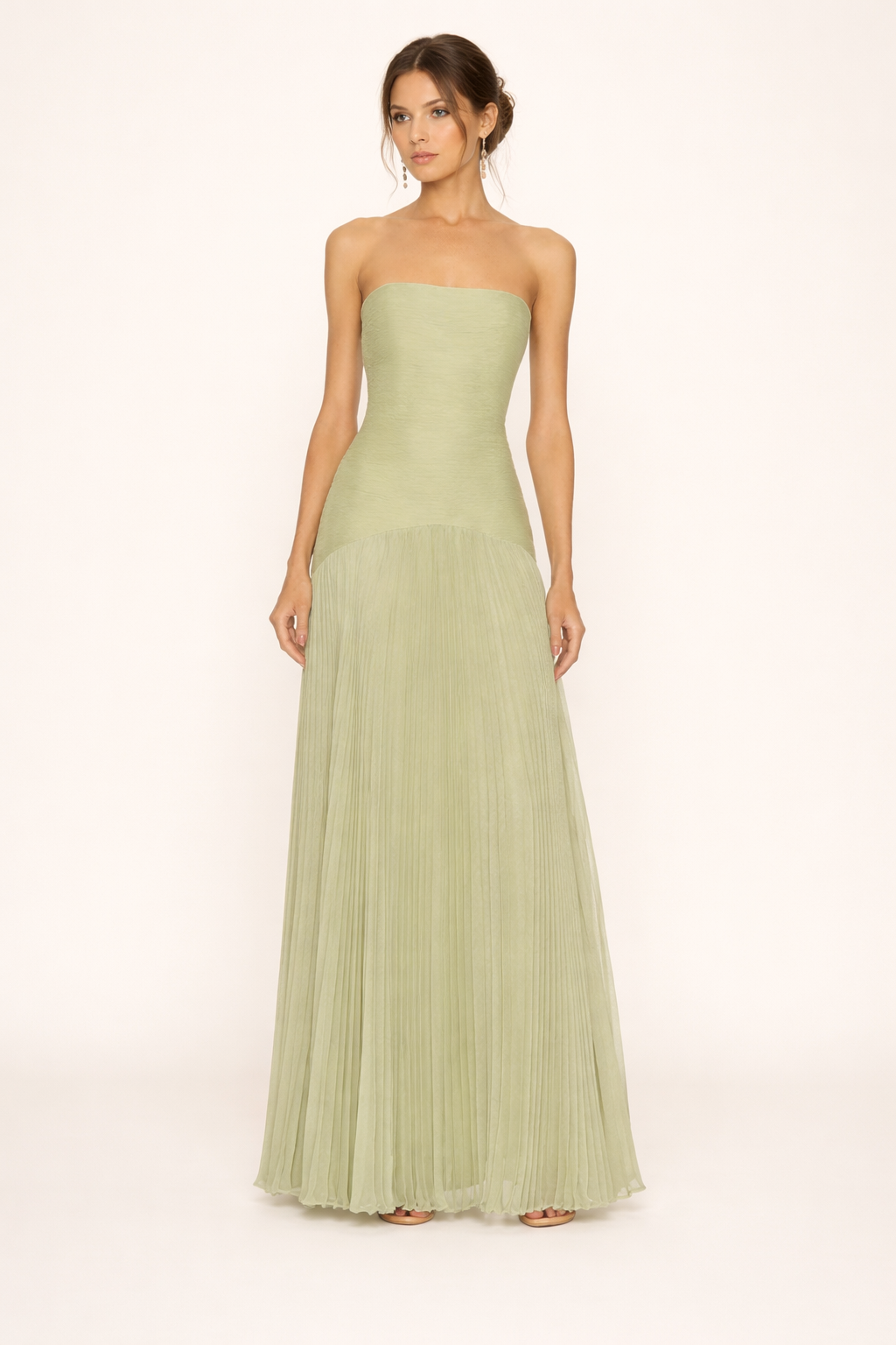 Vestido maxi mujer plisado sin tirantes vestido verano mujer - Arvella