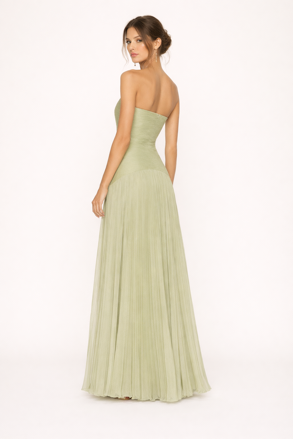 Vestido maxi mujer plisado sin tirantes vestido verano mujer - Arvella
