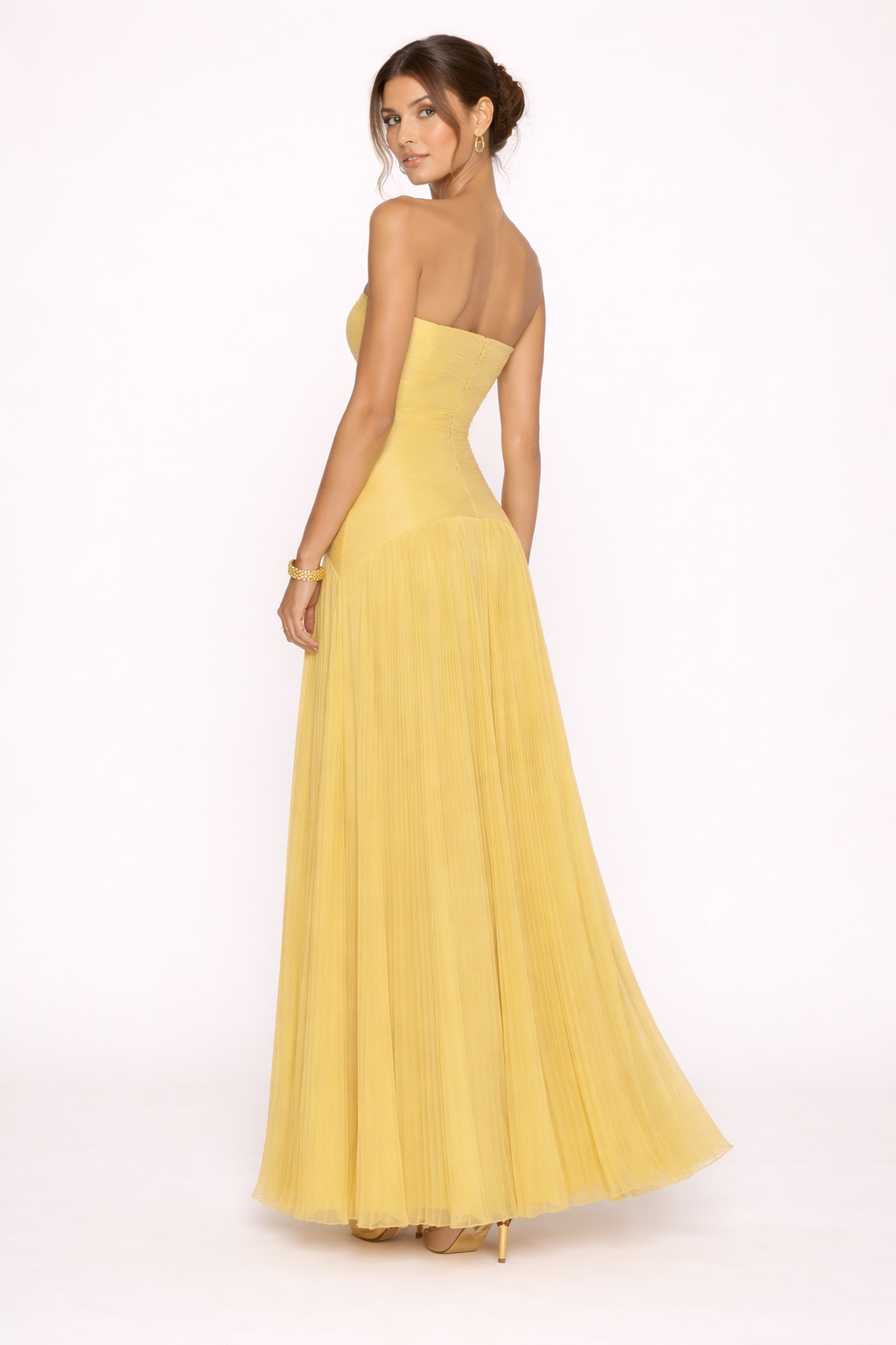 Vestido maxi mujer plisado sin tirantes vestido verano mujer - Arvella