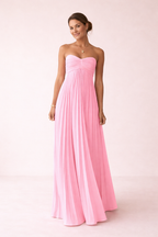 Vestido maxi plisado mujer sin tirantes verano elegante - Lorisse