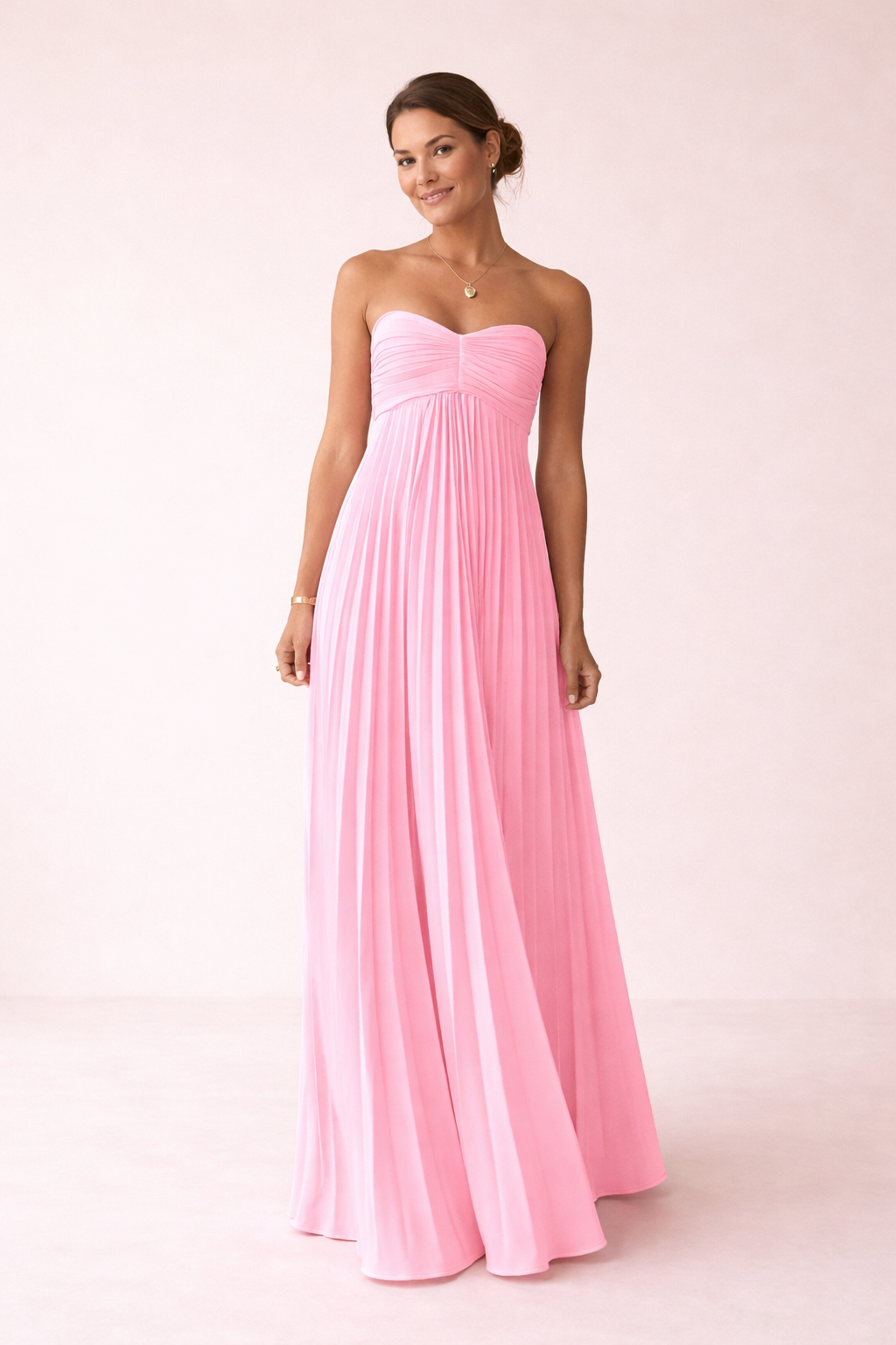 Vestido maxi plisado mujer sin tirantes verano elegante - Lorisse