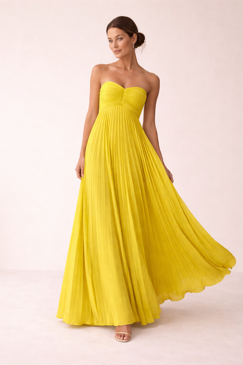 Vestido maxi plisado mujer sin tirantes verano elegante - Lorisse