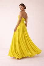 Vestido maxi plisado mujer sin tirantes verano elegante - Lorisse